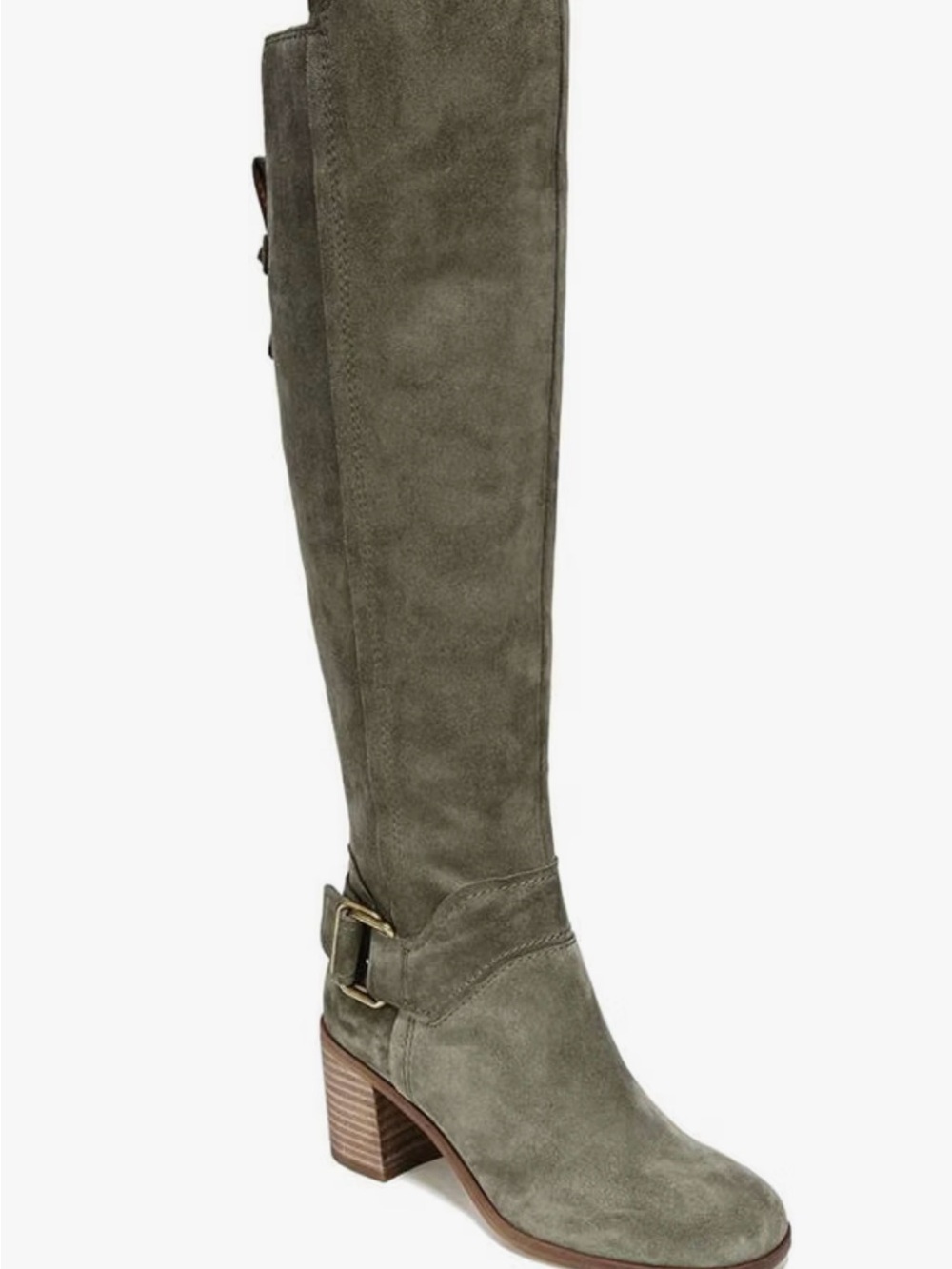 Franco Sarto Over-the-Knee Suede Boots in Sage Green